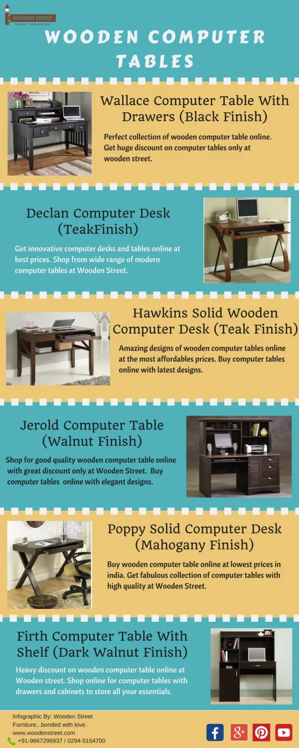 Affordable Computer Tables Available Online in India - Wooden Street