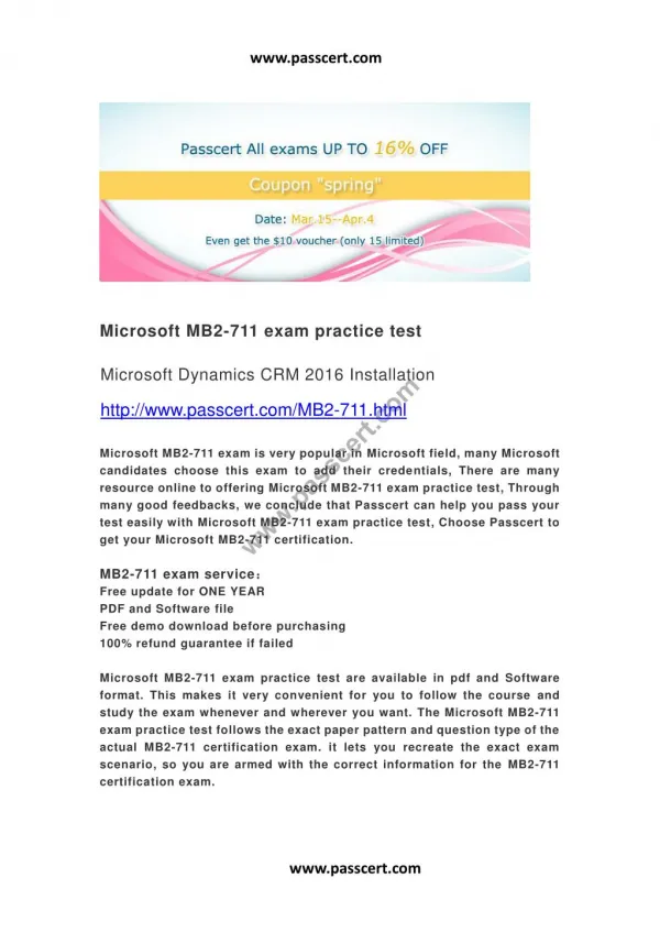 Microsoft MB2-711 exam practice test