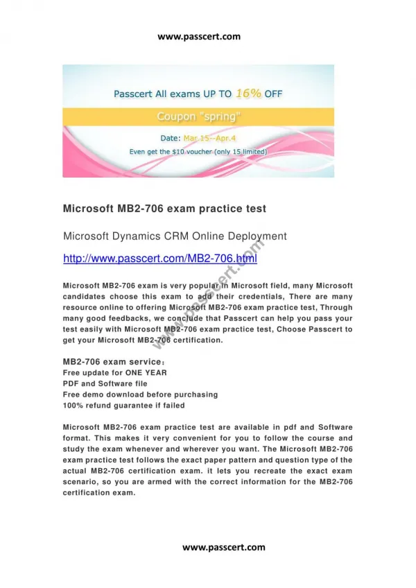 Microsoft MB2-706 exam practice test