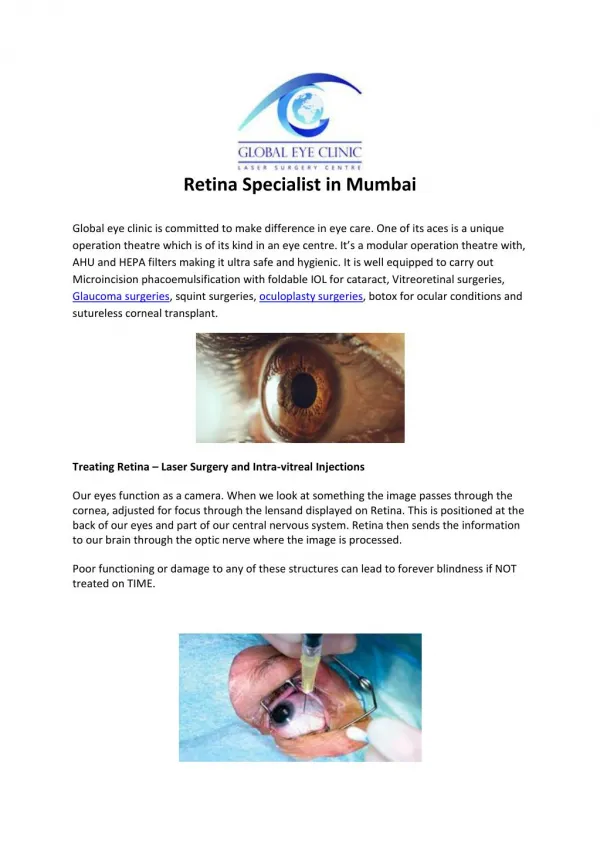 Retina Specialist in Mumbai