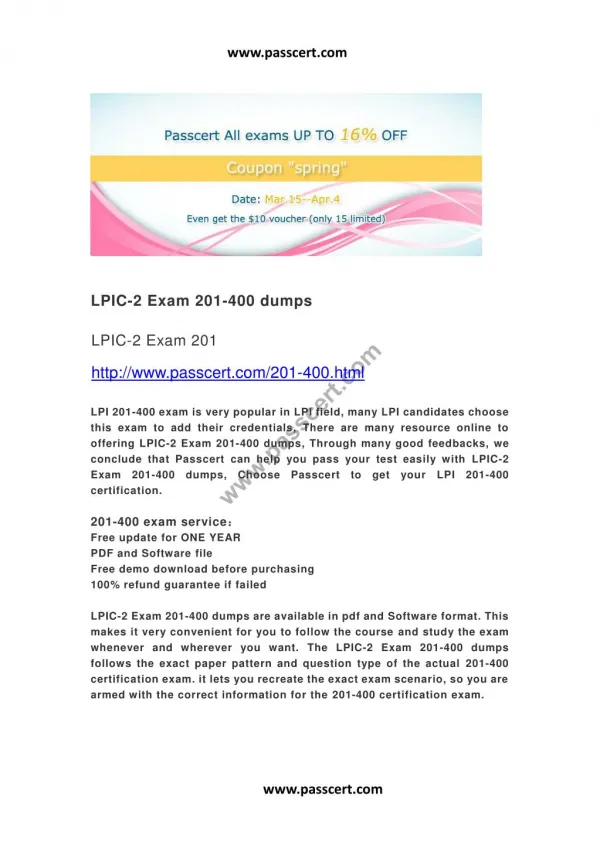 LPIC-2 Exam 201-400 dumps