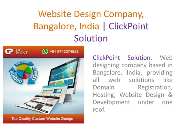 Website Design Company, Bangalore, India | ClickPoint Solution