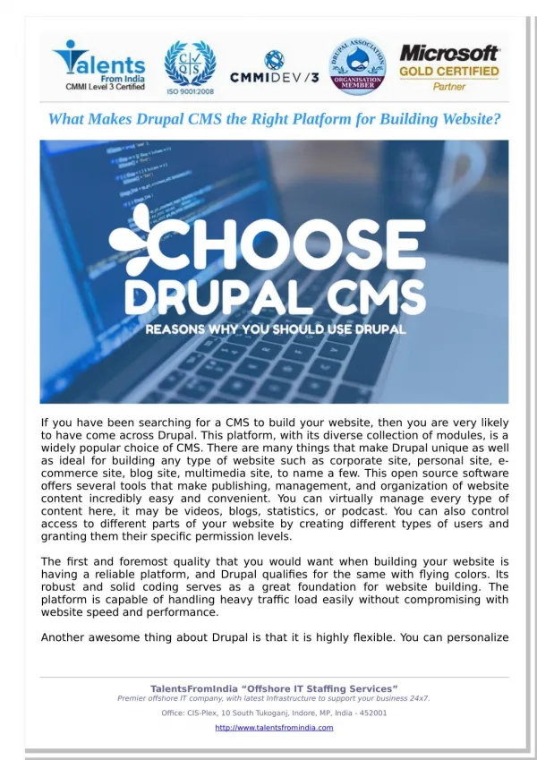 What Makes Drupal CMS the Right Platform for Building Website?