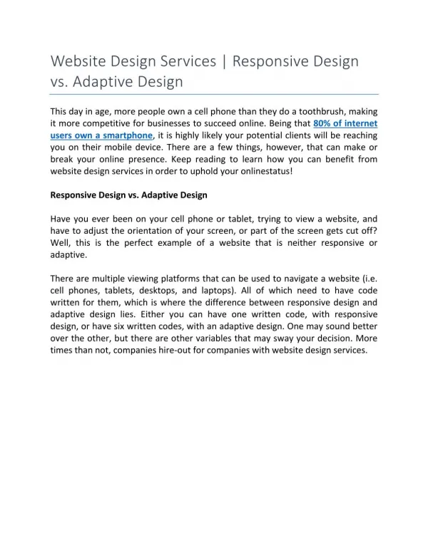 website design services responsive design
