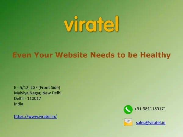 Even Your Website Needs to be Healthy