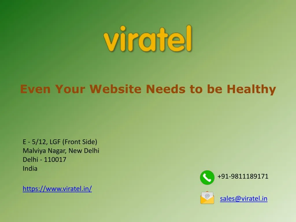 even your website needs to be healthy