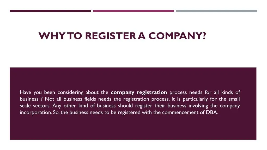 why to register a company