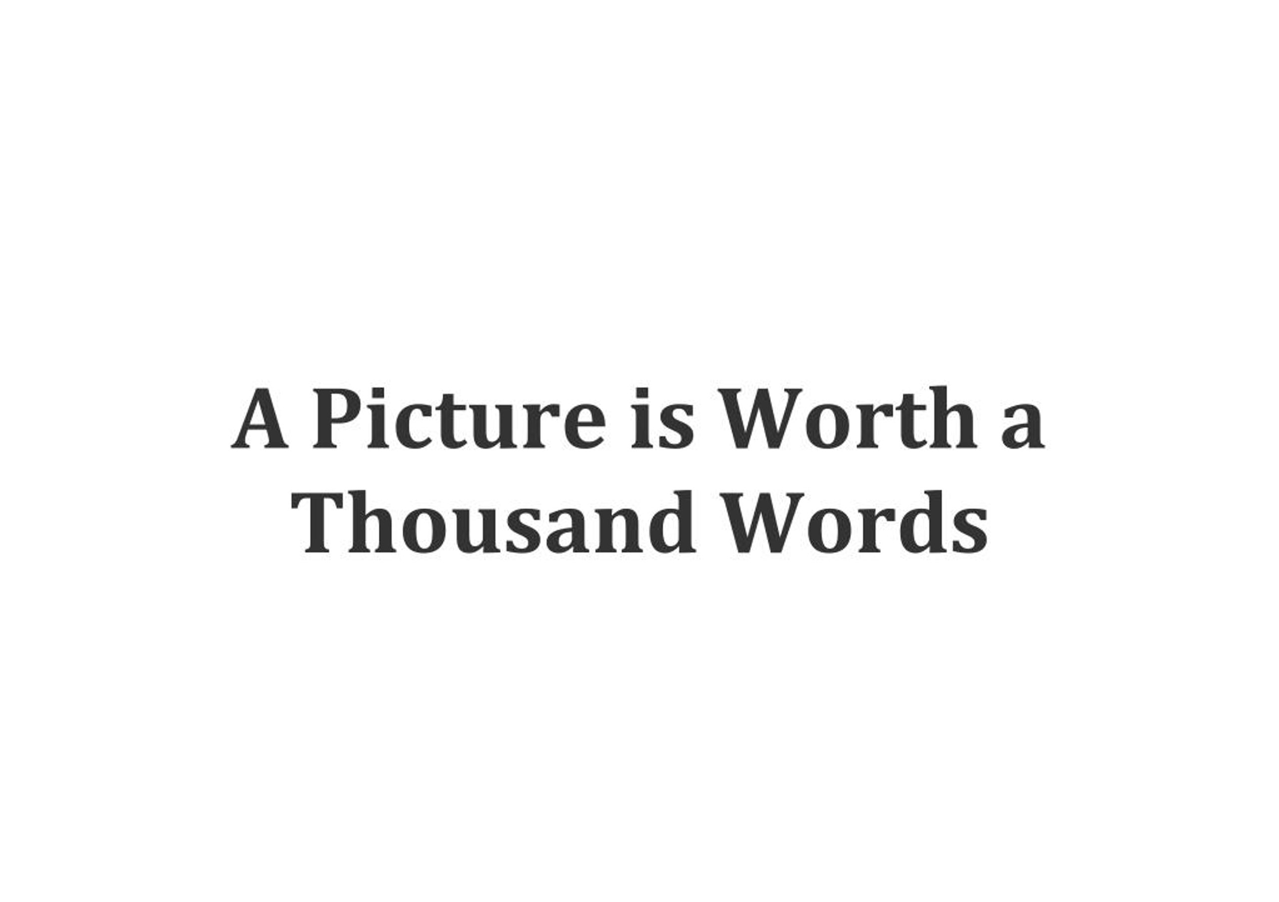 PPT - A Picture is Worth a Thousand Words PowerPoint Presentation, free ...