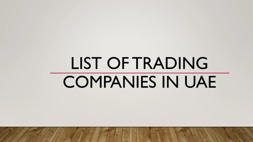 list of trading companies in uae