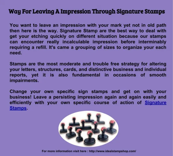 Way For Leaving A Impression Through Signature Stamps
