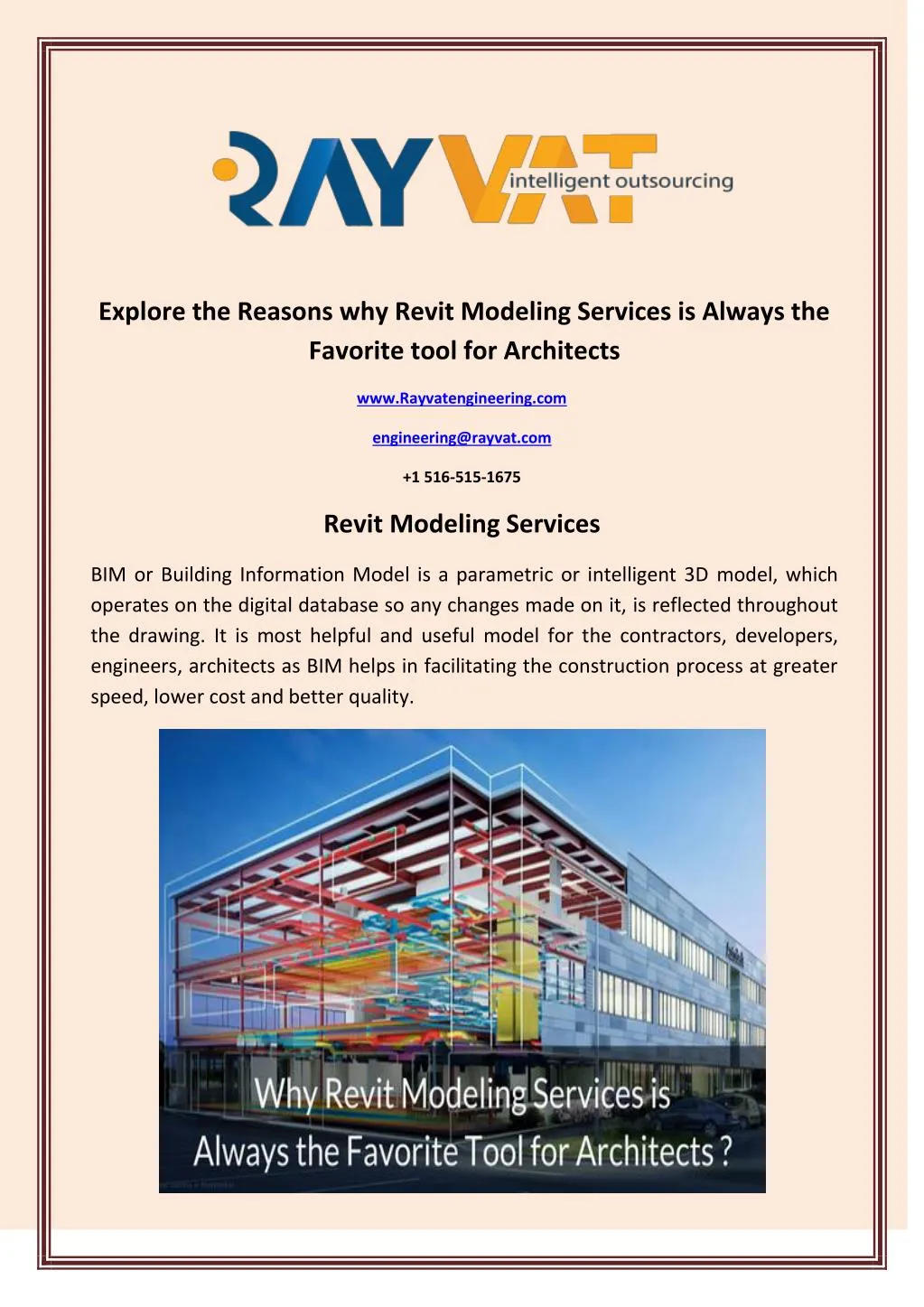 explore the reasons why revit modeling services