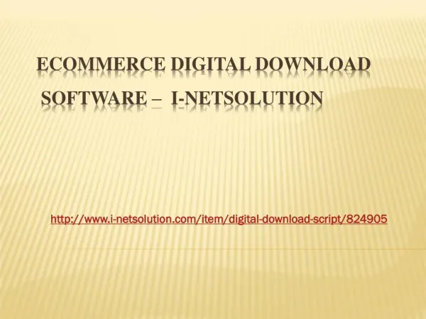 Ecommerce Digital Download Software-i-Netsolution