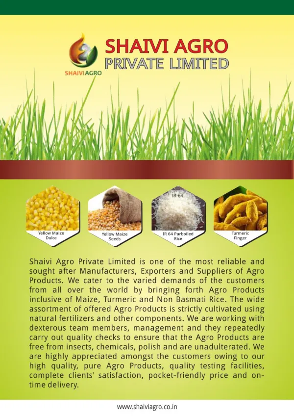 Shaivi Agro Private Limited. Telangana India