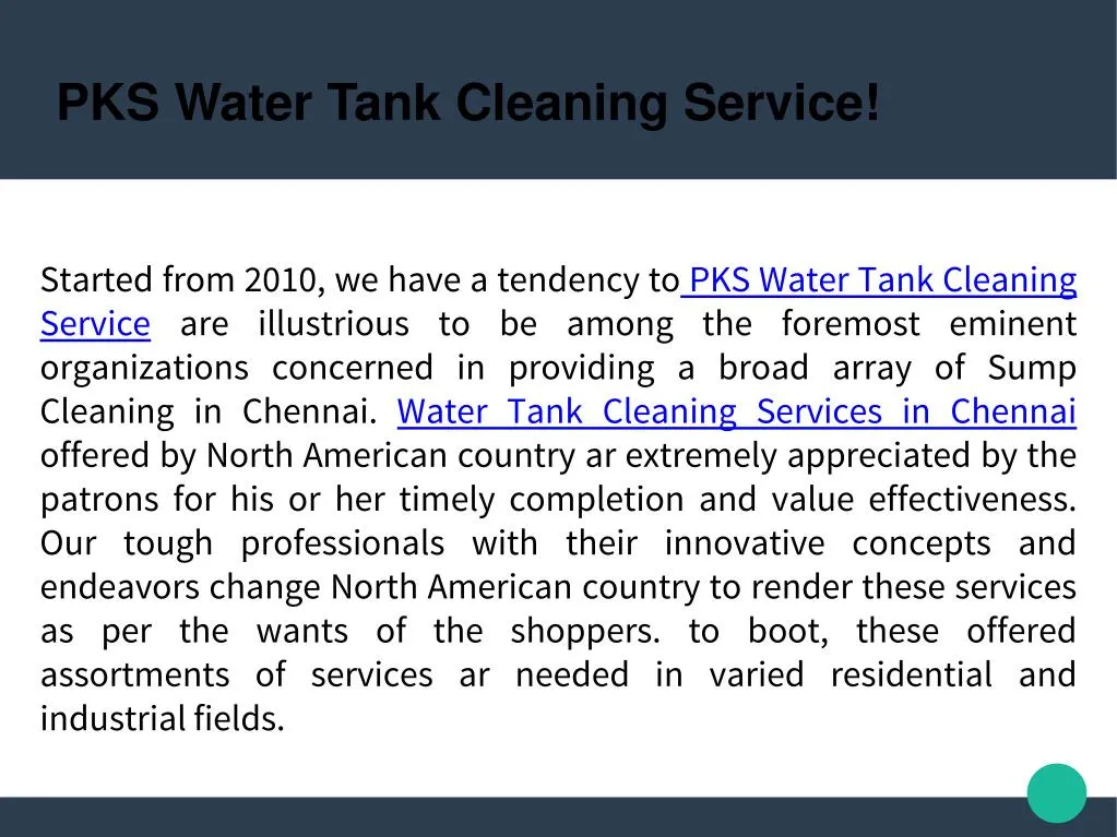 pks water tank cleaning service