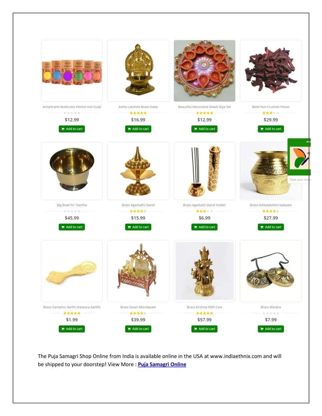 the puja samagri shop online from india