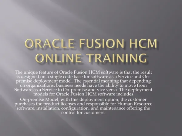 Oracle Fusion Financial Training Institute