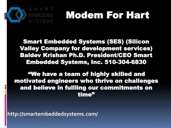 Smartembeddedsystems.com- Industrial automation devices-HART modem- HART devices Solution- HART STACK for controls