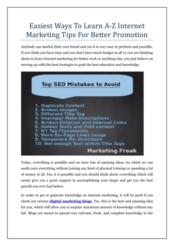 easiest ways to learn a z internet marketing tips