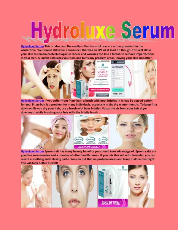 http://www.supplements4news.com/hydroluxe-serum/