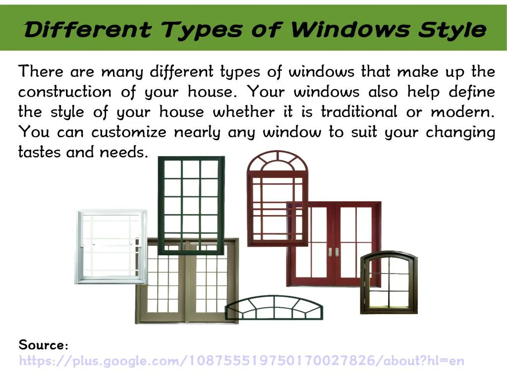 different types of windows style different types