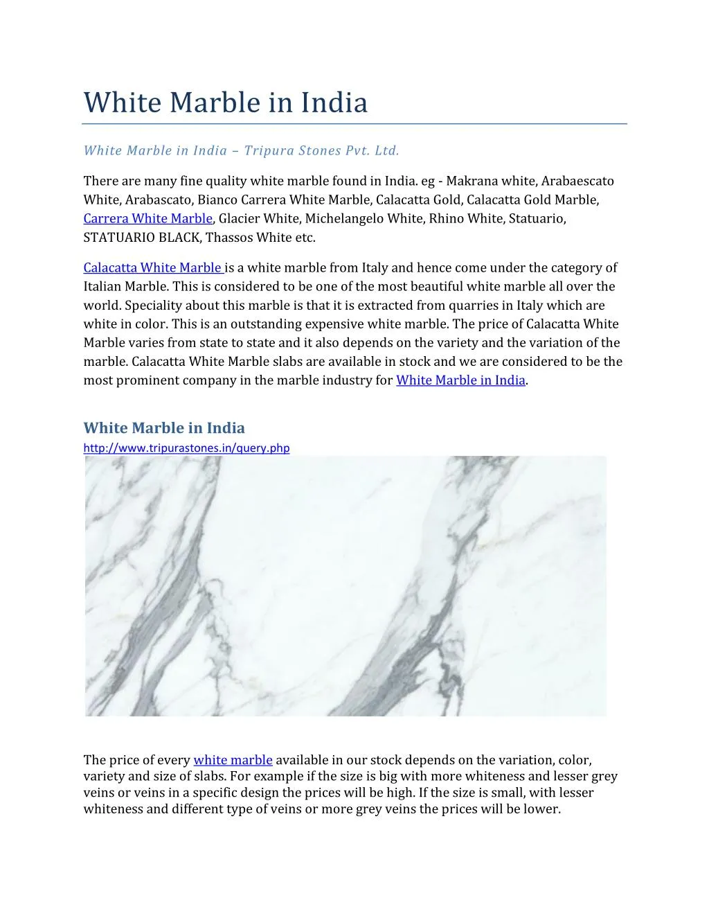 white marble in india