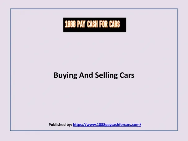 Buying And Selling Cars