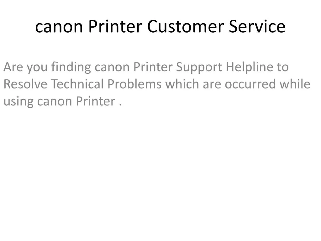 canon printer customer service