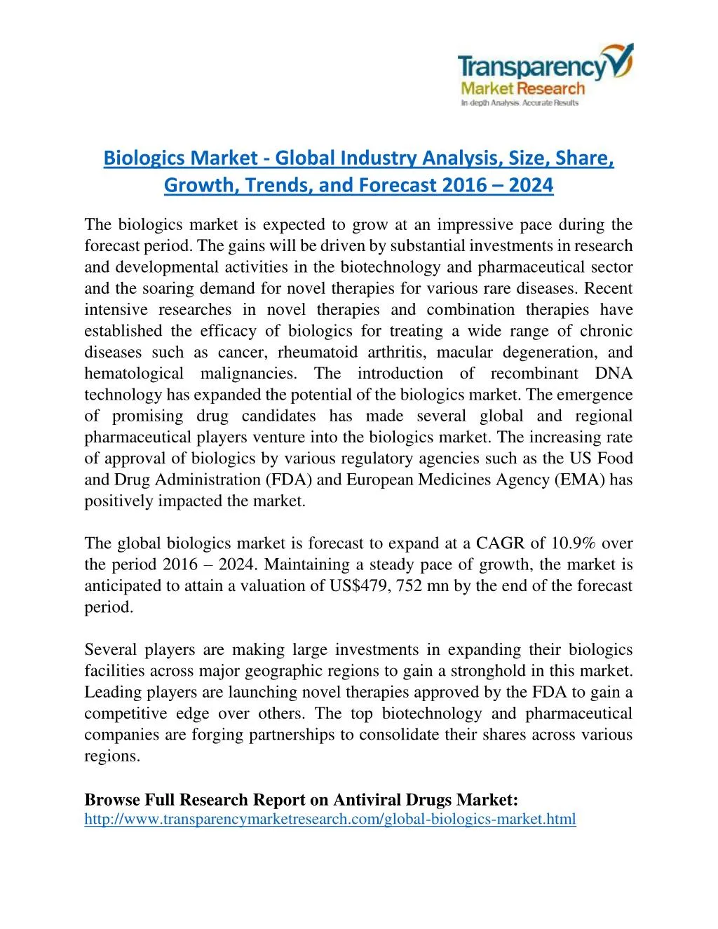 biologics market global industry analysis size