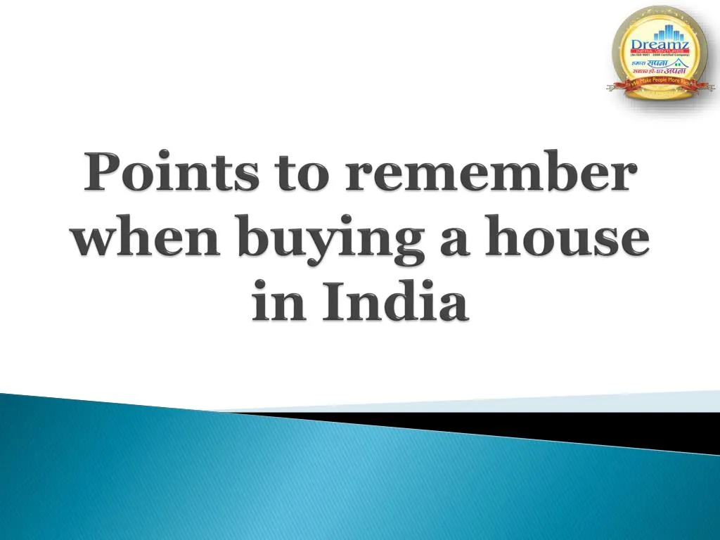 points to remember when buying a house in india