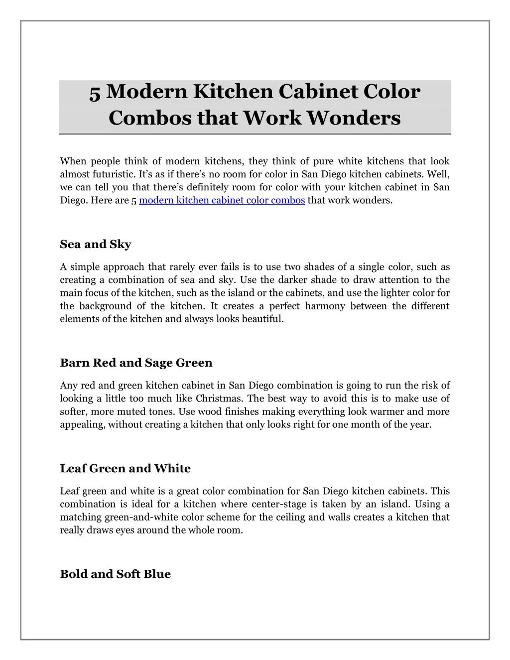 5 modern kitchen cabinet color combos that work