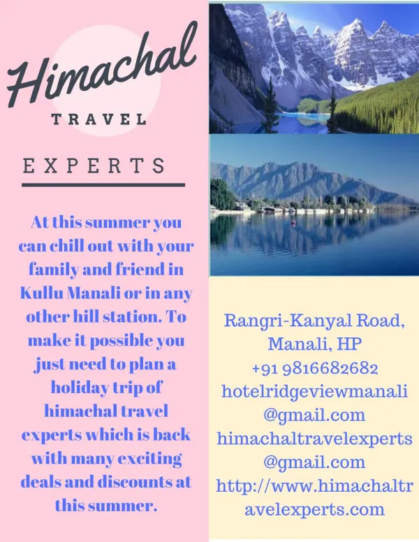 Budget Himachal Tour Packages
