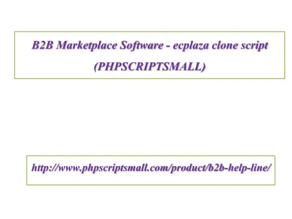 B2b Marketplace Software - ecplaza clone script (PHPSCRIPTSMALL)