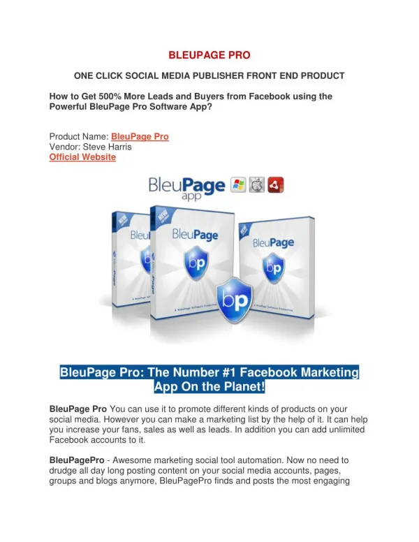 Bleupage pro review - awesome marketing social tool automation