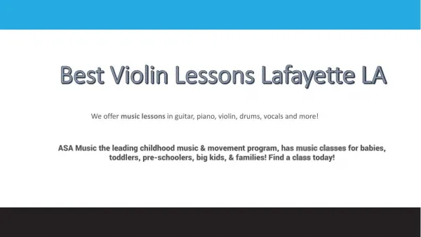 Violin Lessons Lafayette LA - Music Academy