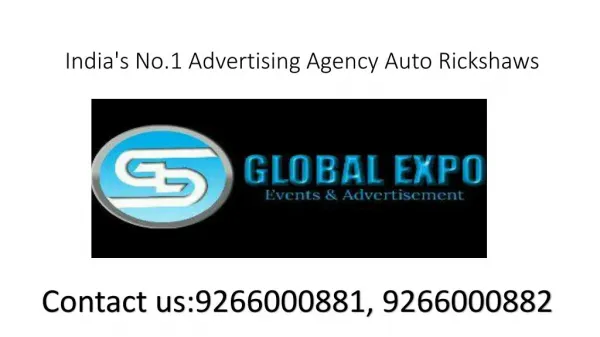 India's No.1 Advertising Agency Auto Rickshaws,9266000881