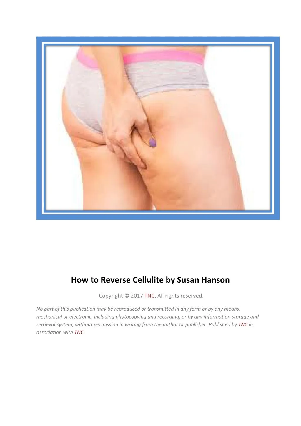 how to reverse cellulite by susan hanson