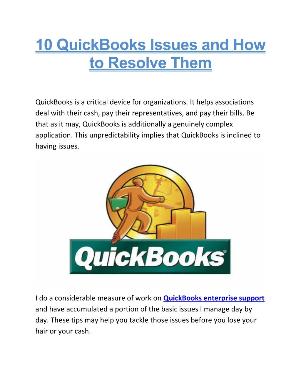 10 quickbooks issues and how to resolve them