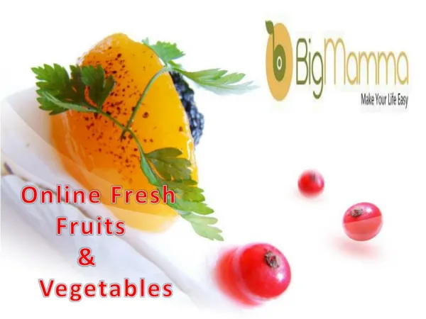 Organic fruits and vegetables online