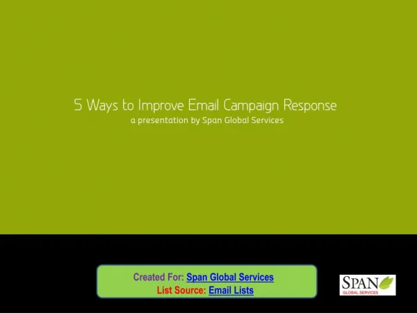 5 Ways to Improve Email Campaign Response