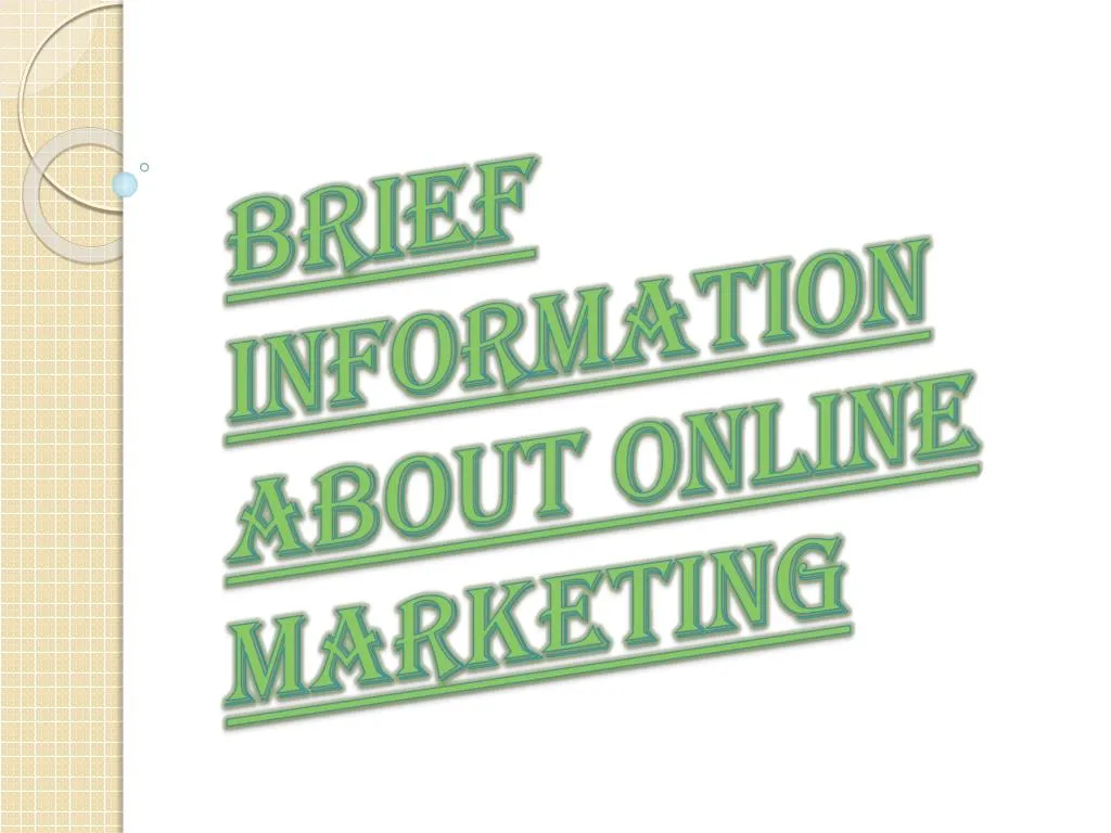 brief information about online marketing