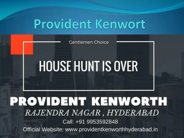 Luxury Apartments Provident Kenworth Rajendra Nagar