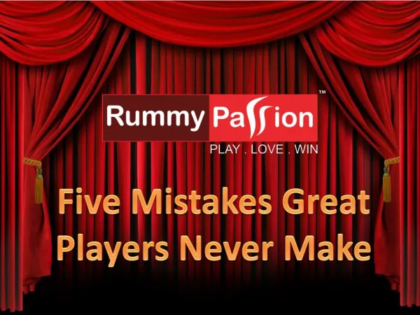 Five Mistakes Great Players Never Make