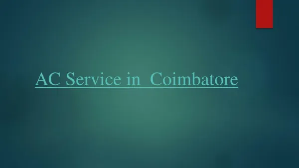 Comfort AC Service in Coimbatore