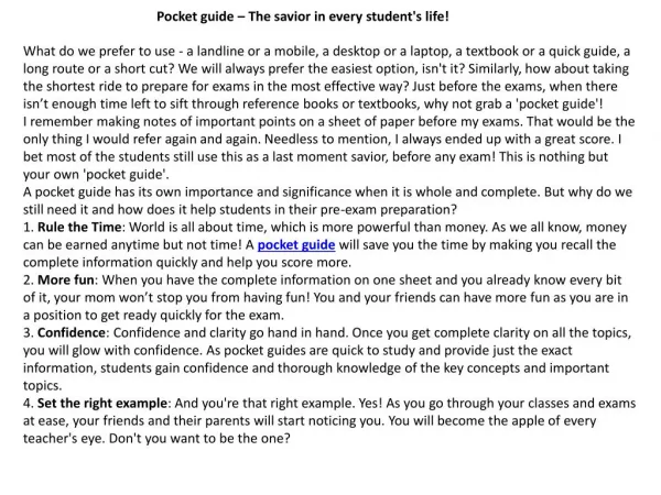 Pocket Guides- QuickStudy