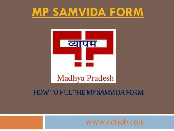 MP Samvida form: MP Samvida Shikshak Vacancy 2017