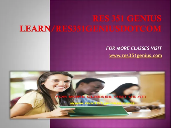 res 351 genius Learn/res351geniusdotcom