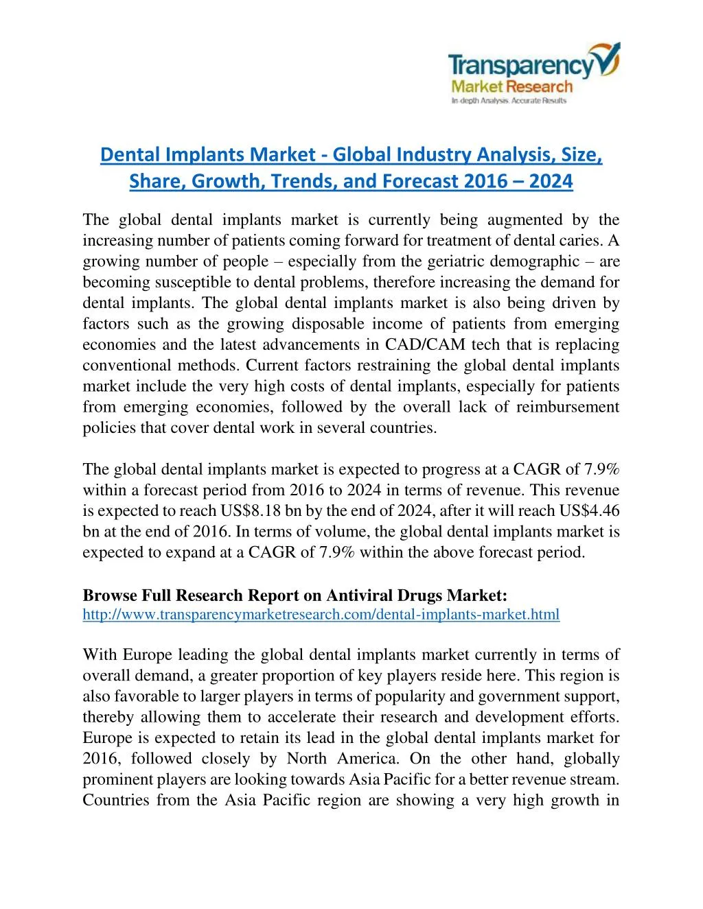 dental implants market global industry analysis