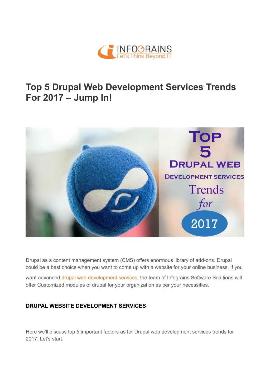 top 5 drupal web development services trends