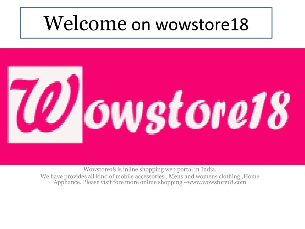 welcome on wowstore18