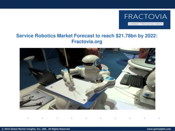Service Robotics Market share to grow at 17.8% from 2015 to 2022